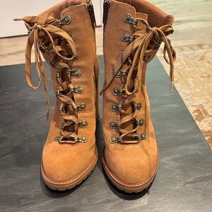 Gianni Bini Brown Lace-Up Ankle Boots